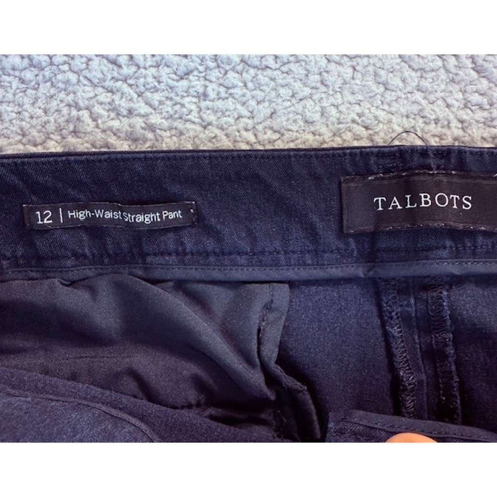 Talbots Blue Chino Pants Womens Sz. 12 Cotton / Spandex High-Waist straight Skin - Picture 2 of 9